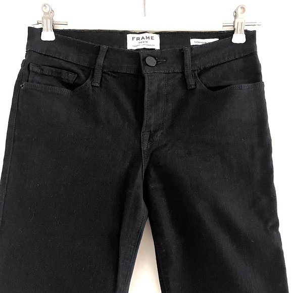 Frame Le Skinny de Jeanne Raw Stagger Jeans in Black Size 27 - Picture 4 of 12